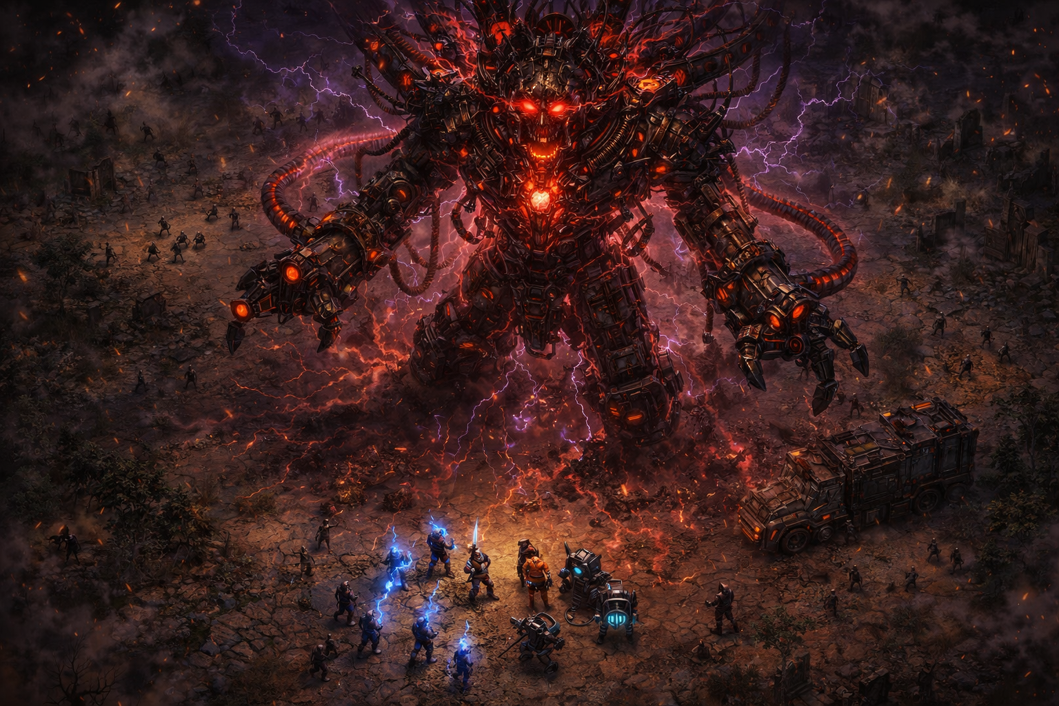 Programmable combat AI clones fighting a Dispersion Boss