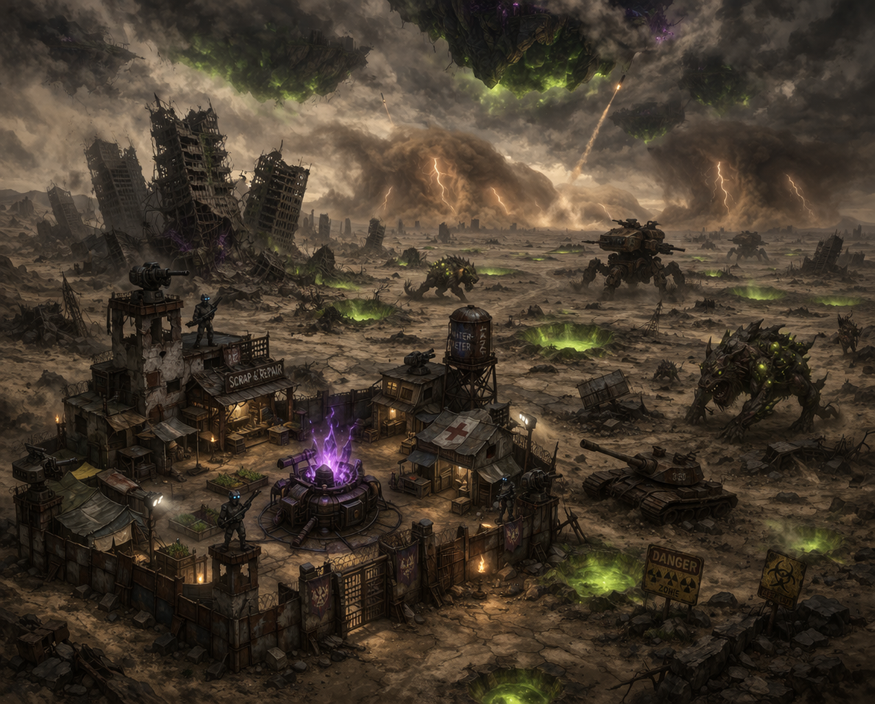 Fortified player society in the nuclear Underworld wasteland